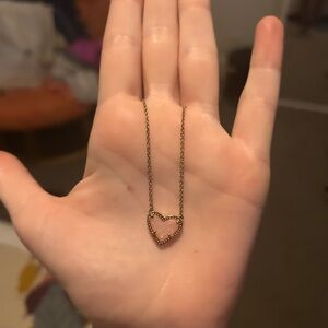 Kendra Scott Gold and Pink Heart Necklace